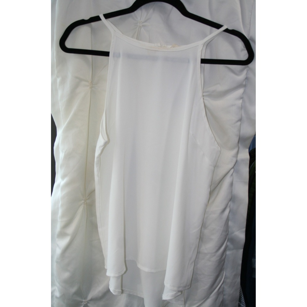 Anna-Kaci White Halter Neck Camisole Top High Neck KeyholeBack SizeM JN0443WHT-M